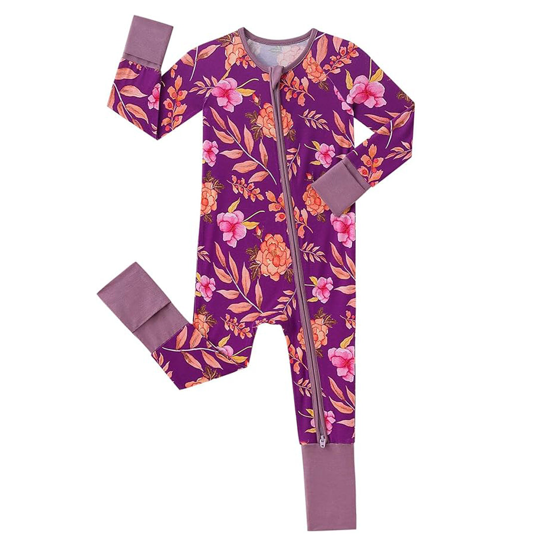 Zip Romper Pajamas Vintage Flower