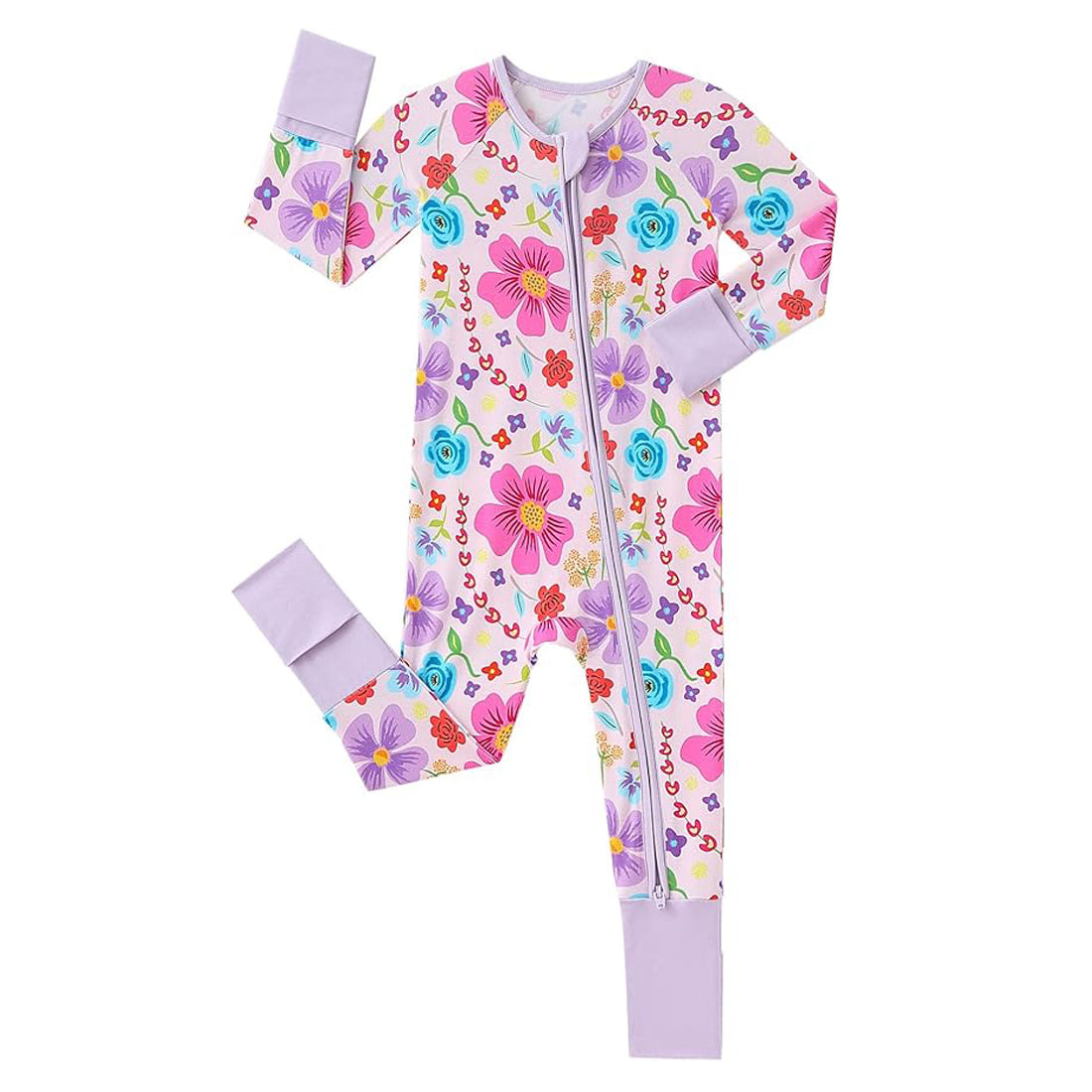 Zip Romper Pajamas Vivid Flower