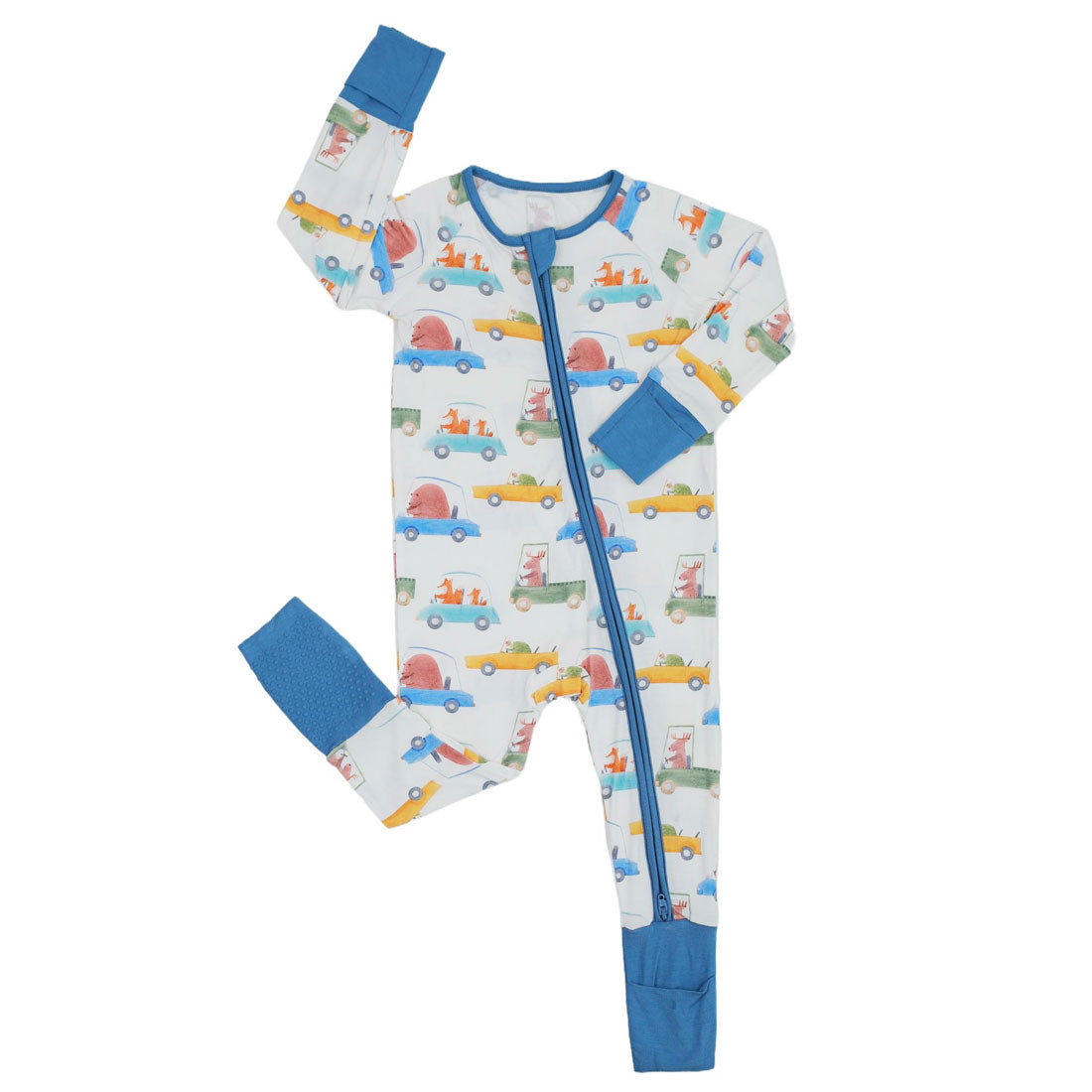 Zip Romper Pajamas Racing Cars