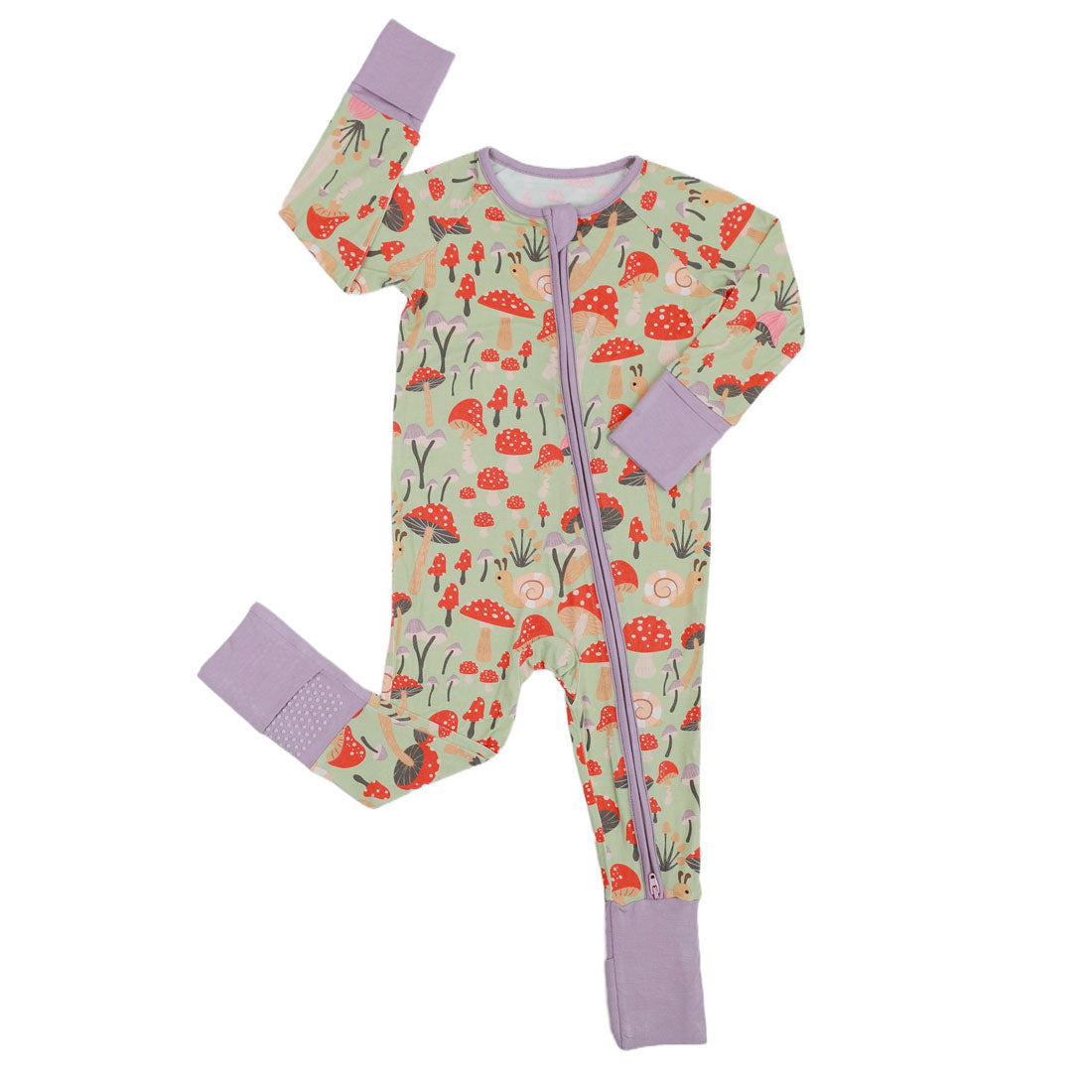 Zip Romper Pajamas Mushroom