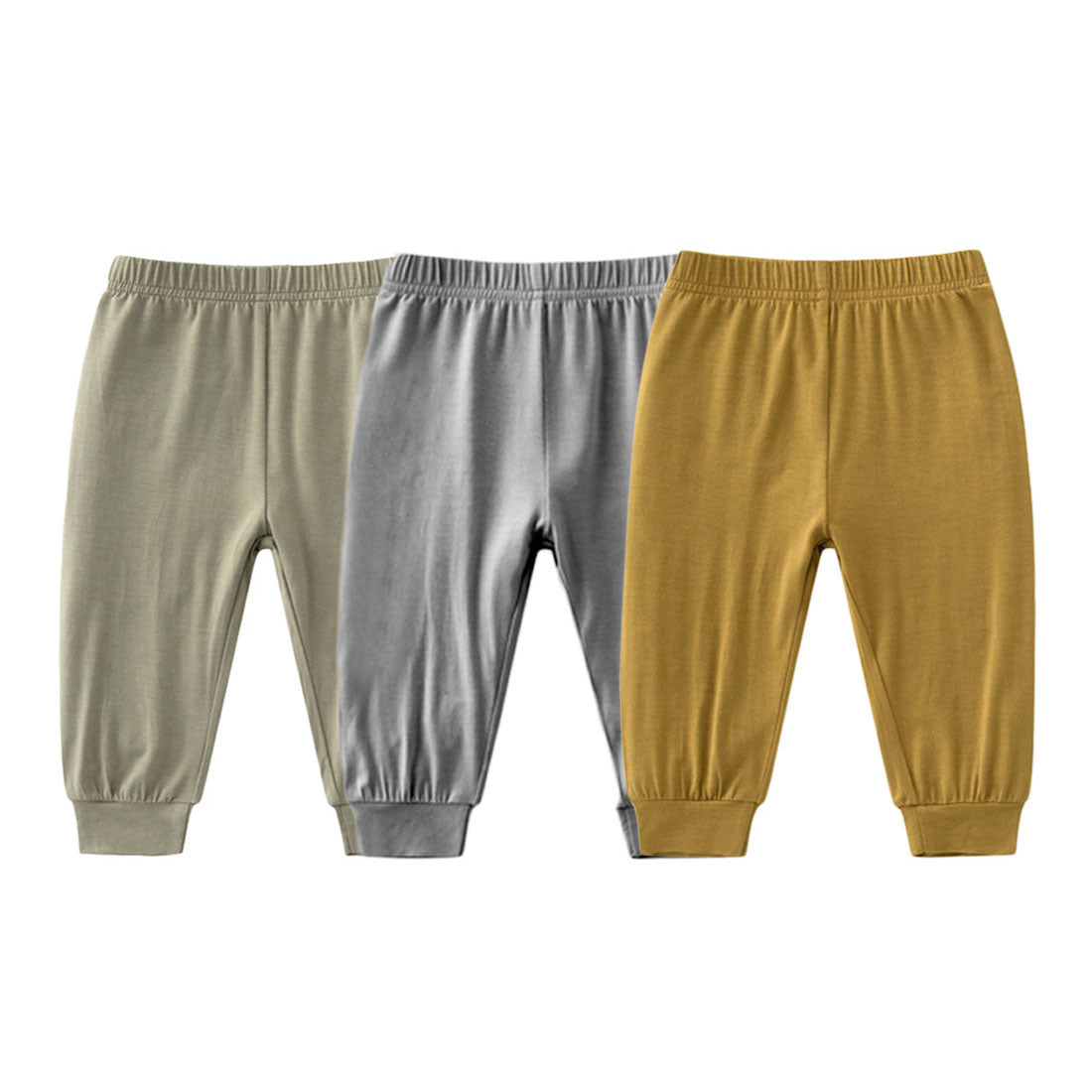 Baby Boys Girls Harem Pant Light Green+Deep Grey+Ginger