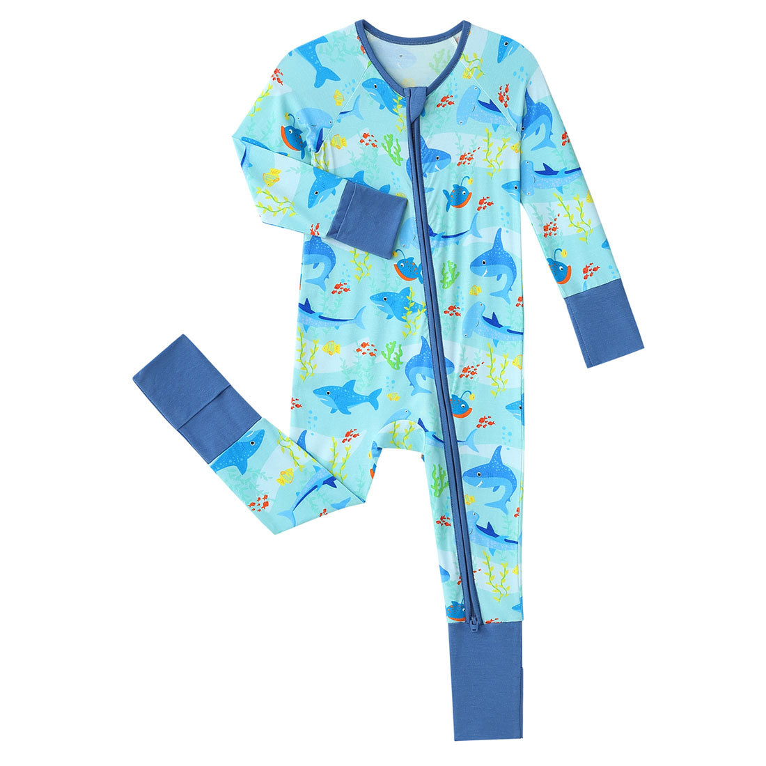 Zip Romper Pajamas Sharks