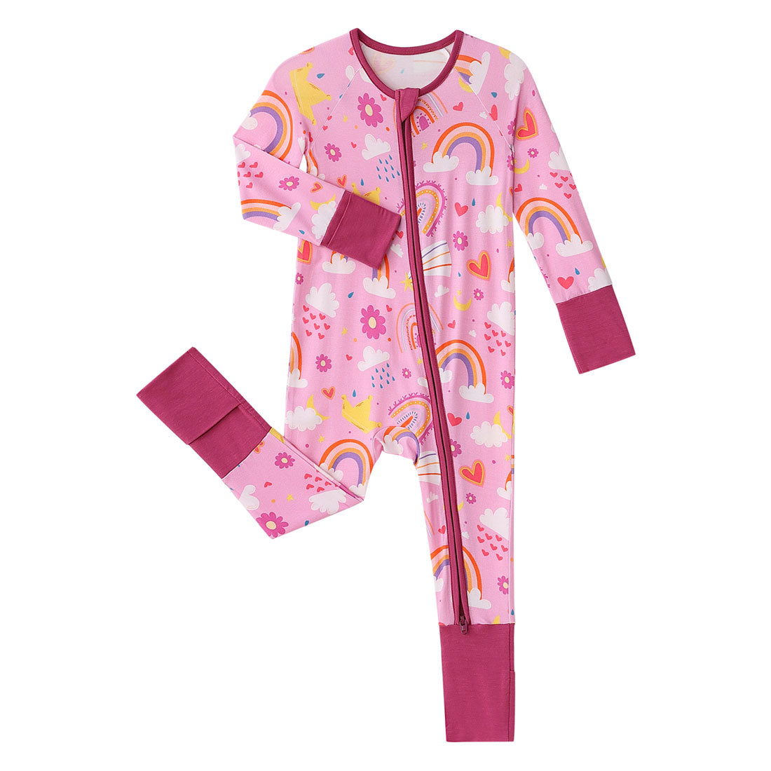 Zip Romper Pajamas Rainbow