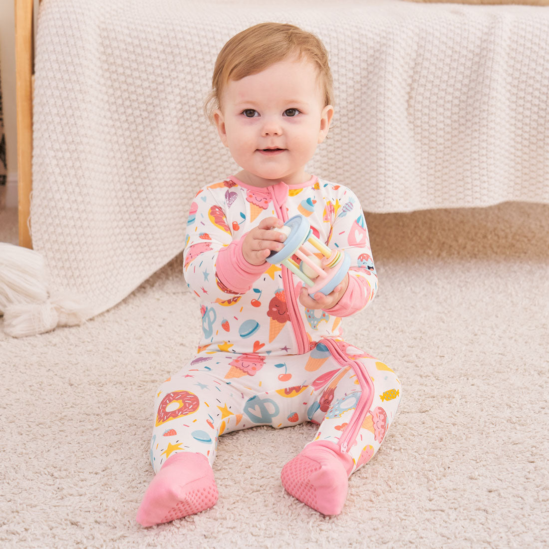Zip Romper Pajamas Ice Cream