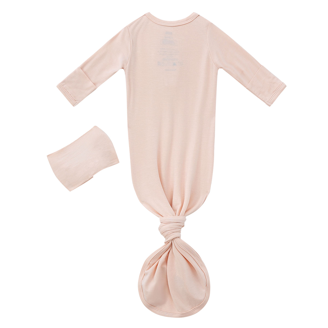 Bamboo Newborn Baby Knotted Gown and Headband Set Light Pink