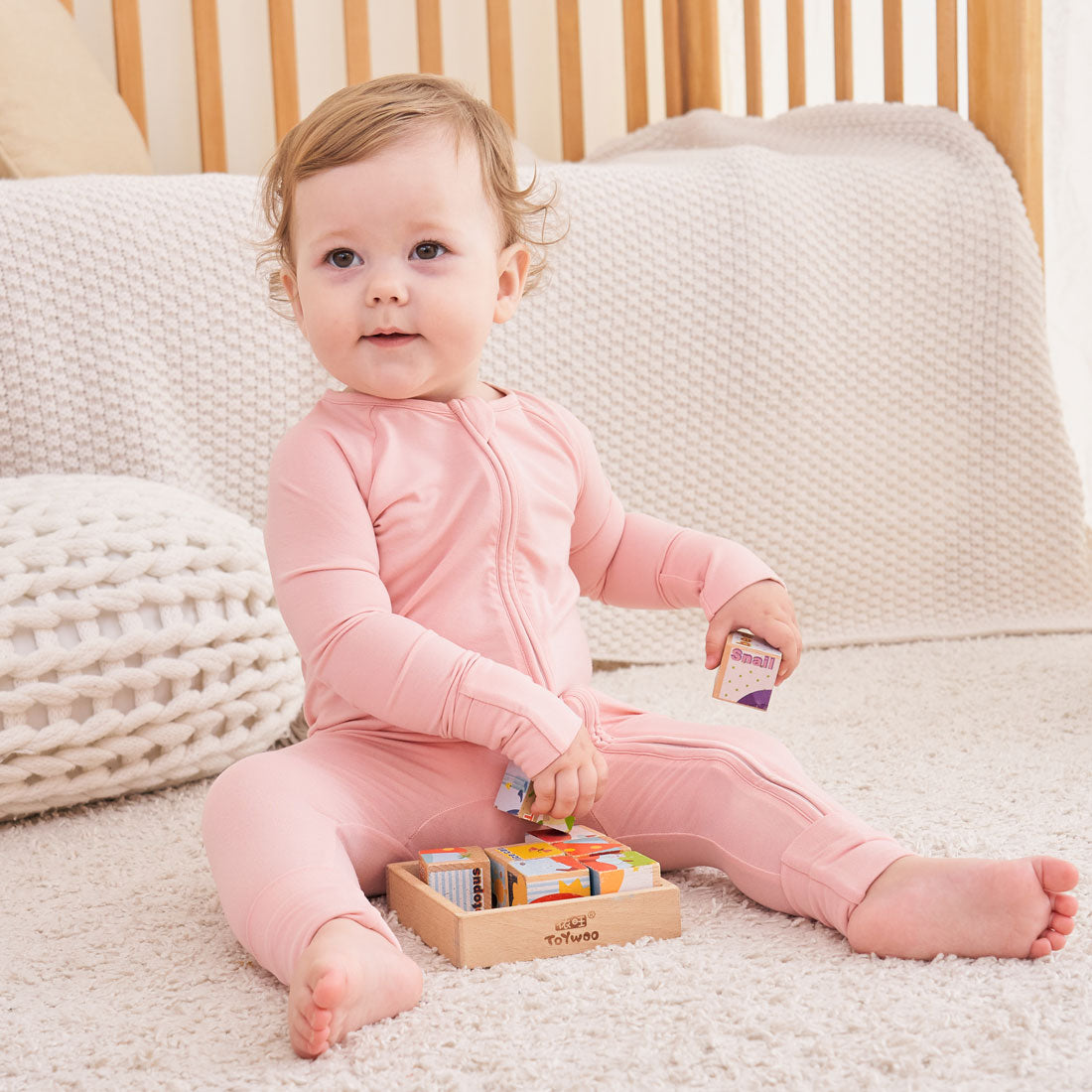 Zip Romper Pajamas Pink