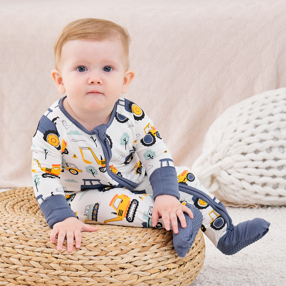 Zip Romper Pajamas Excavators