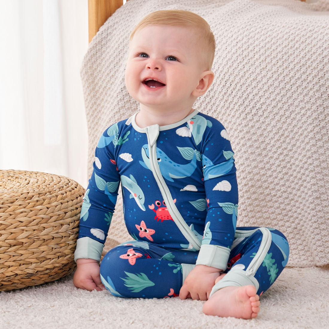 Zip Romper Pajamas Sea Creatures