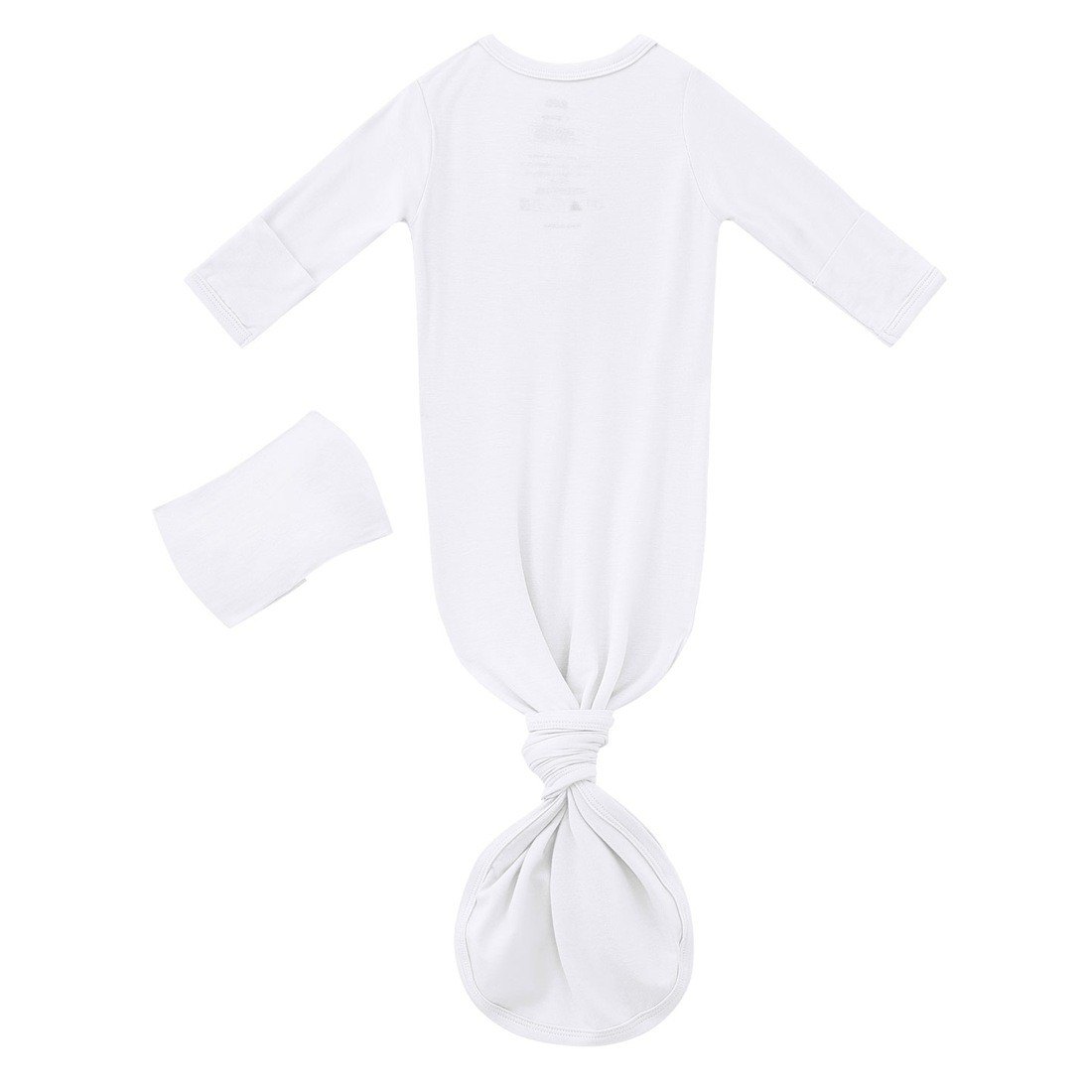 Bamboo Newborn Baby Knotted Gown and Headband Set White