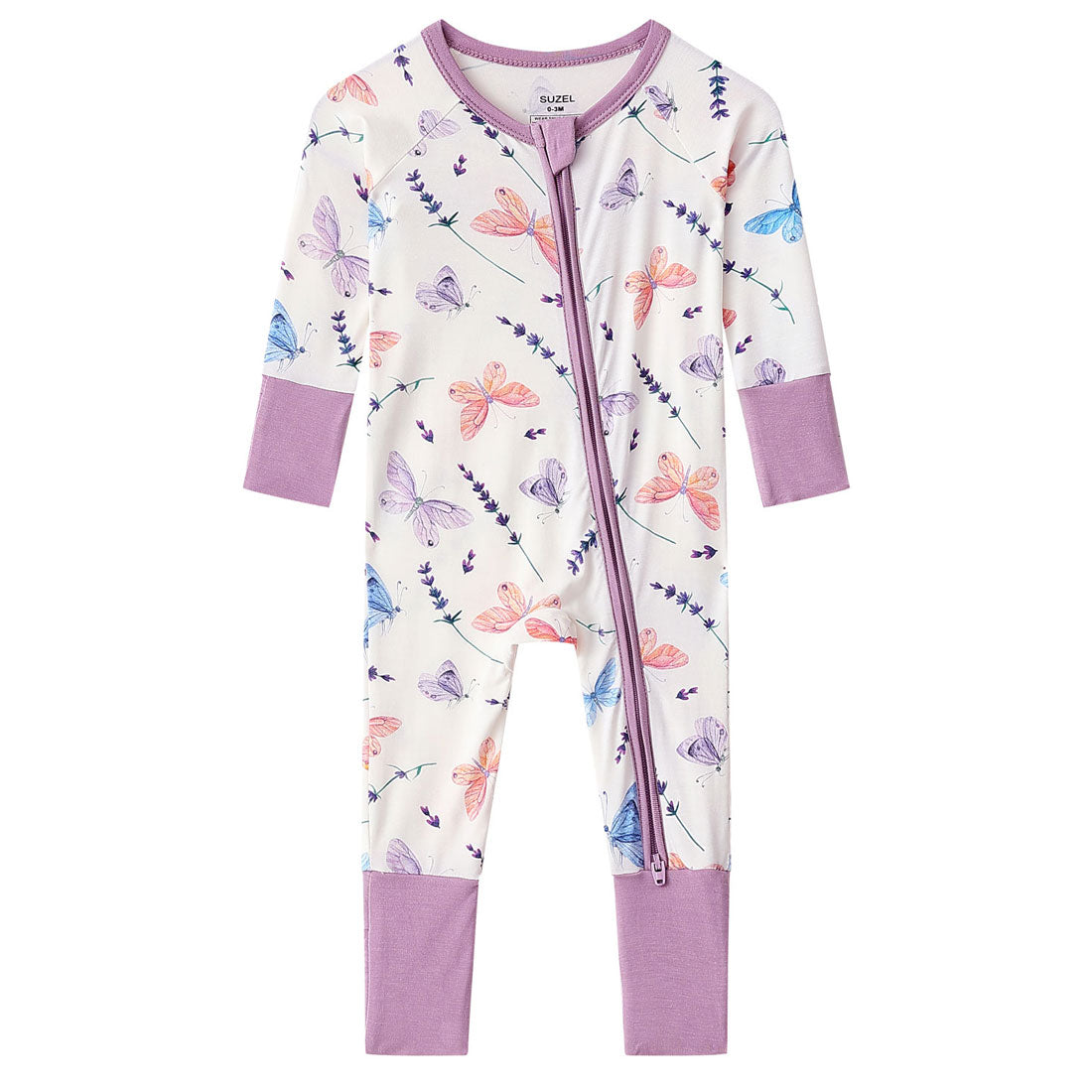 2-Pack Zip Rompers Butterfly & Pink