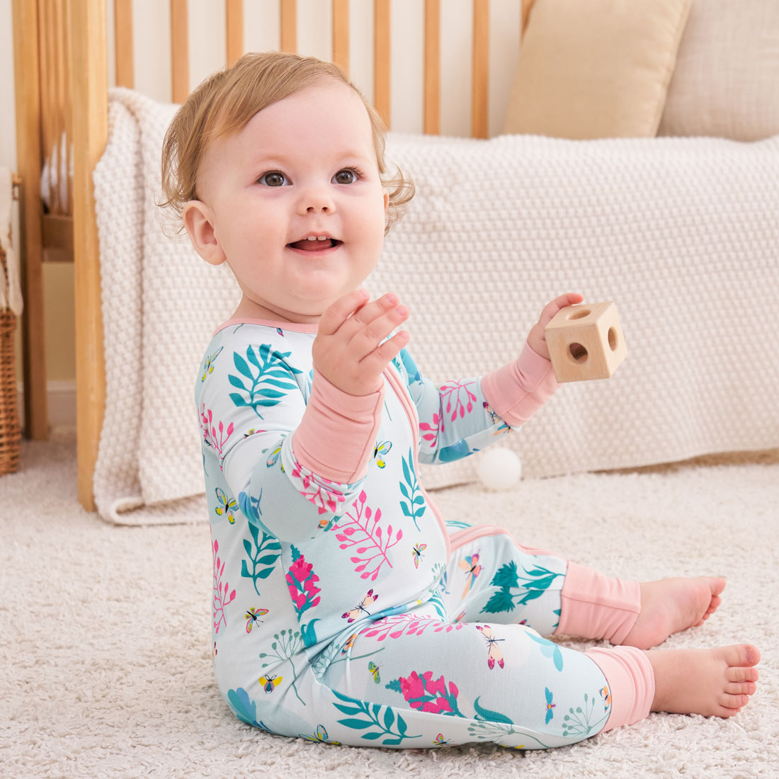 Zip Romper Pajamas Wild Flower