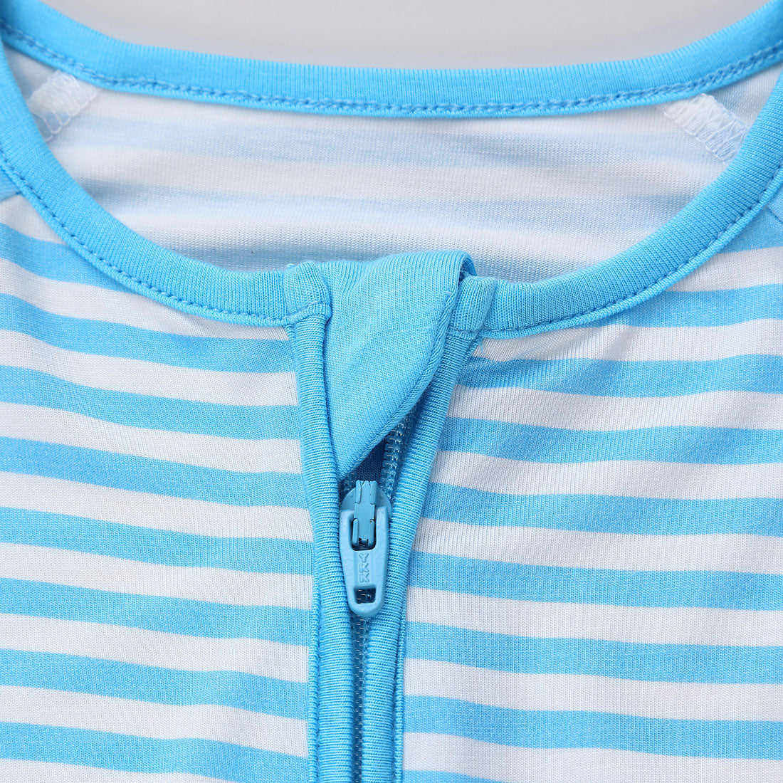 Zip Romper Pajamas Light Blue