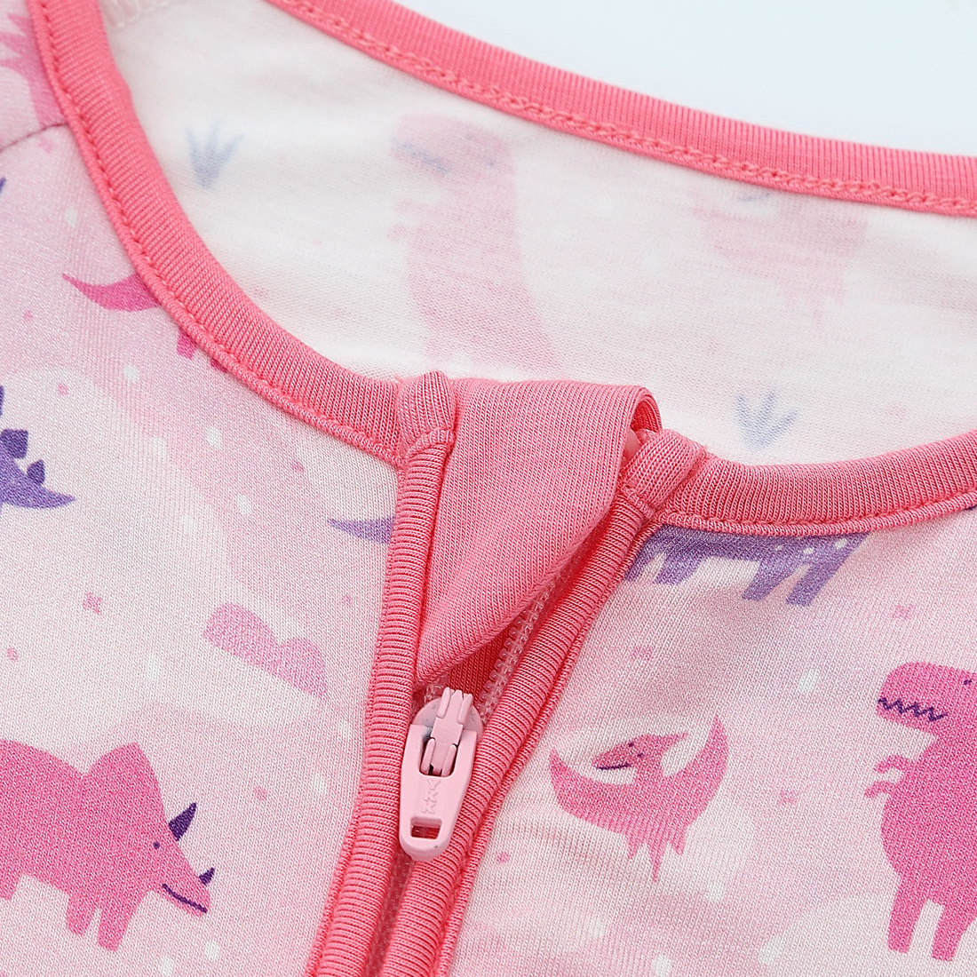 Zip Romper Pajamas Pink Dinosaur