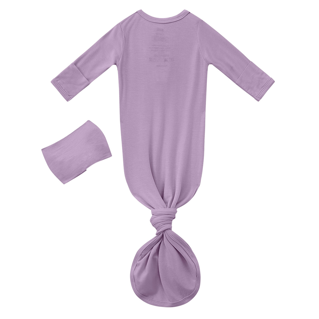 Bamboo Newborn Baby Knotted Gown and Headband Set Dusty Purple