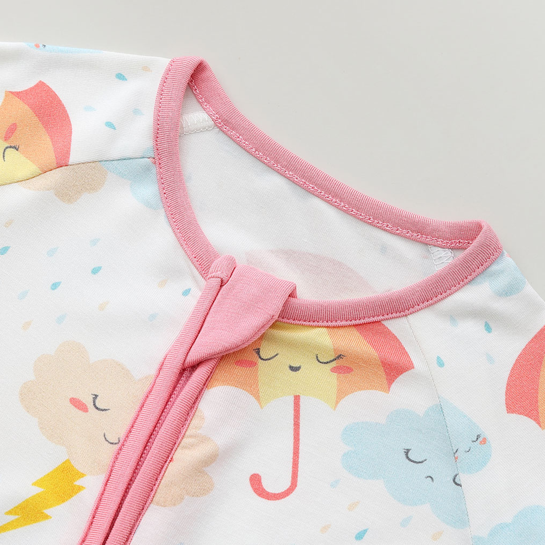 Zip Romper Pajamas Pink Rainbow