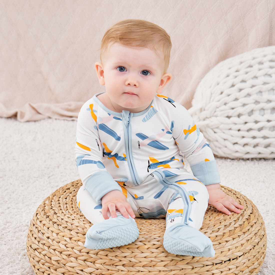 Zip Romper Pajamas Plane