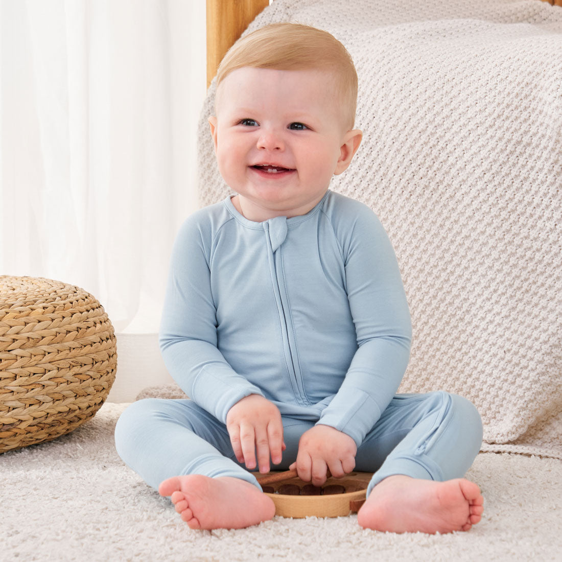 Zip Romper Pajamas Blue