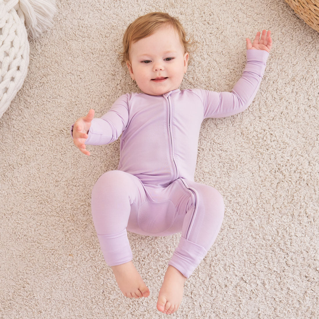 Zip Romper Pajamas Lilac