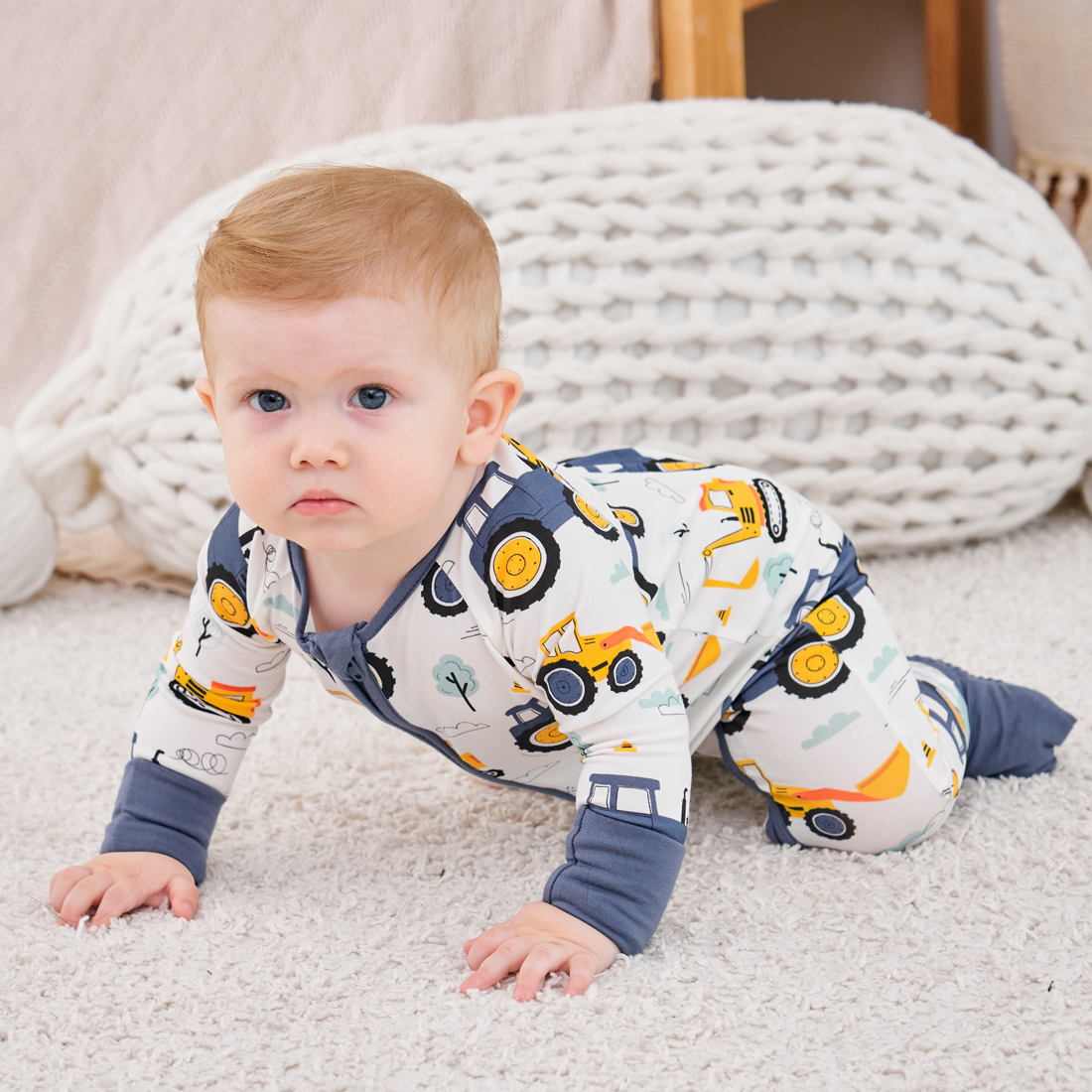 Zip Romper Pajamas Excavators