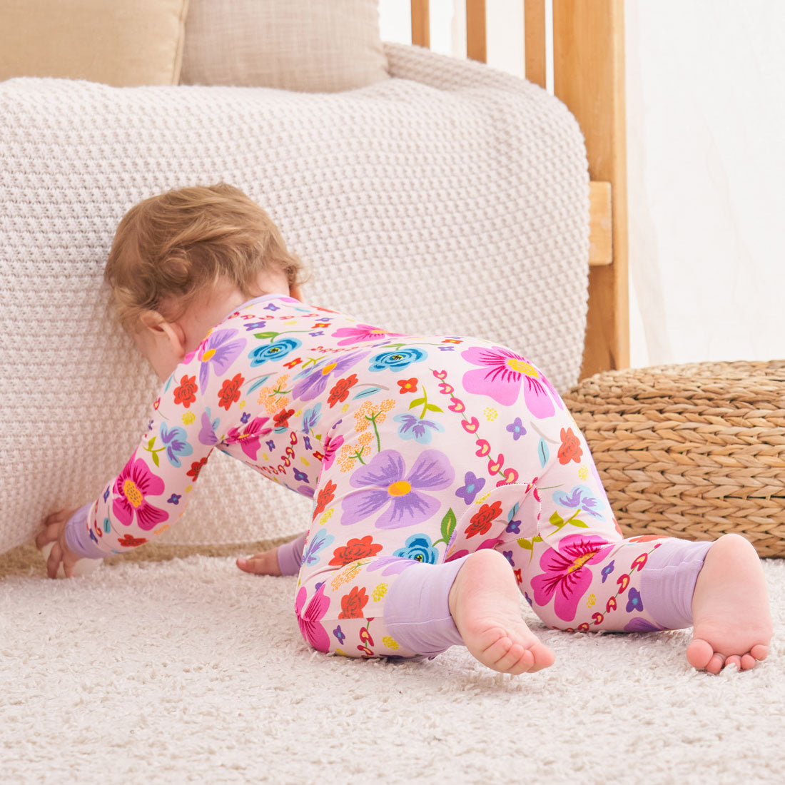 Zip Romper Pajamas Vivid Flower