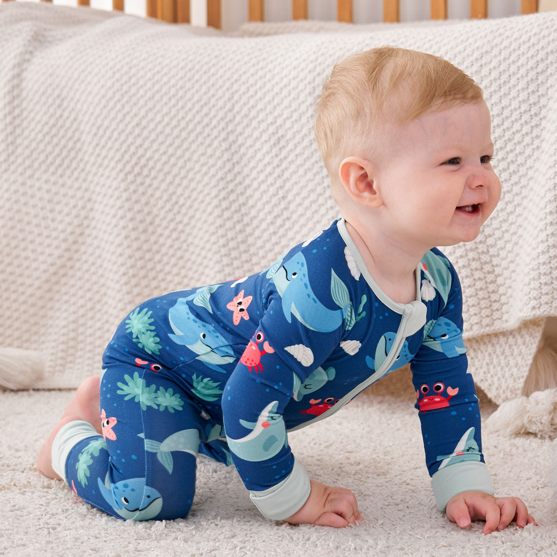 Zip Romper Pajamas Sea Creatures