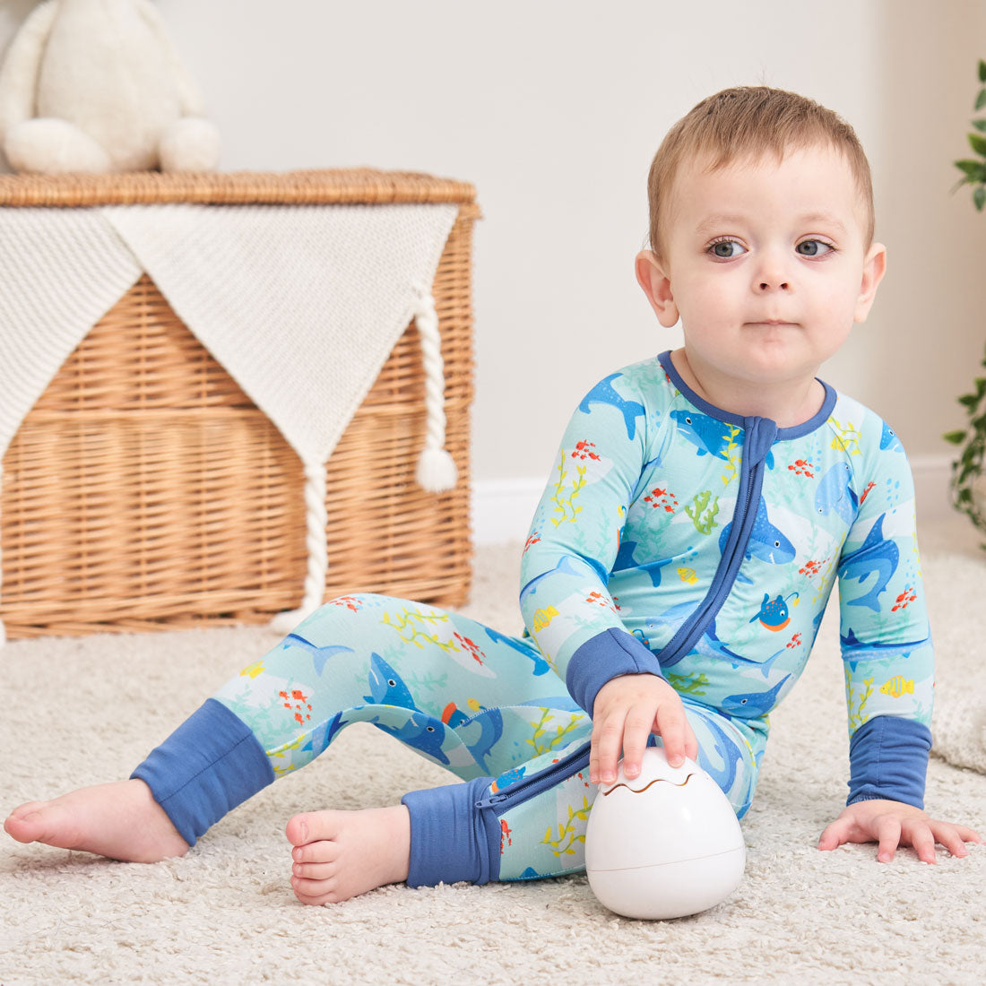 Zip Romper Pajamas Sharks