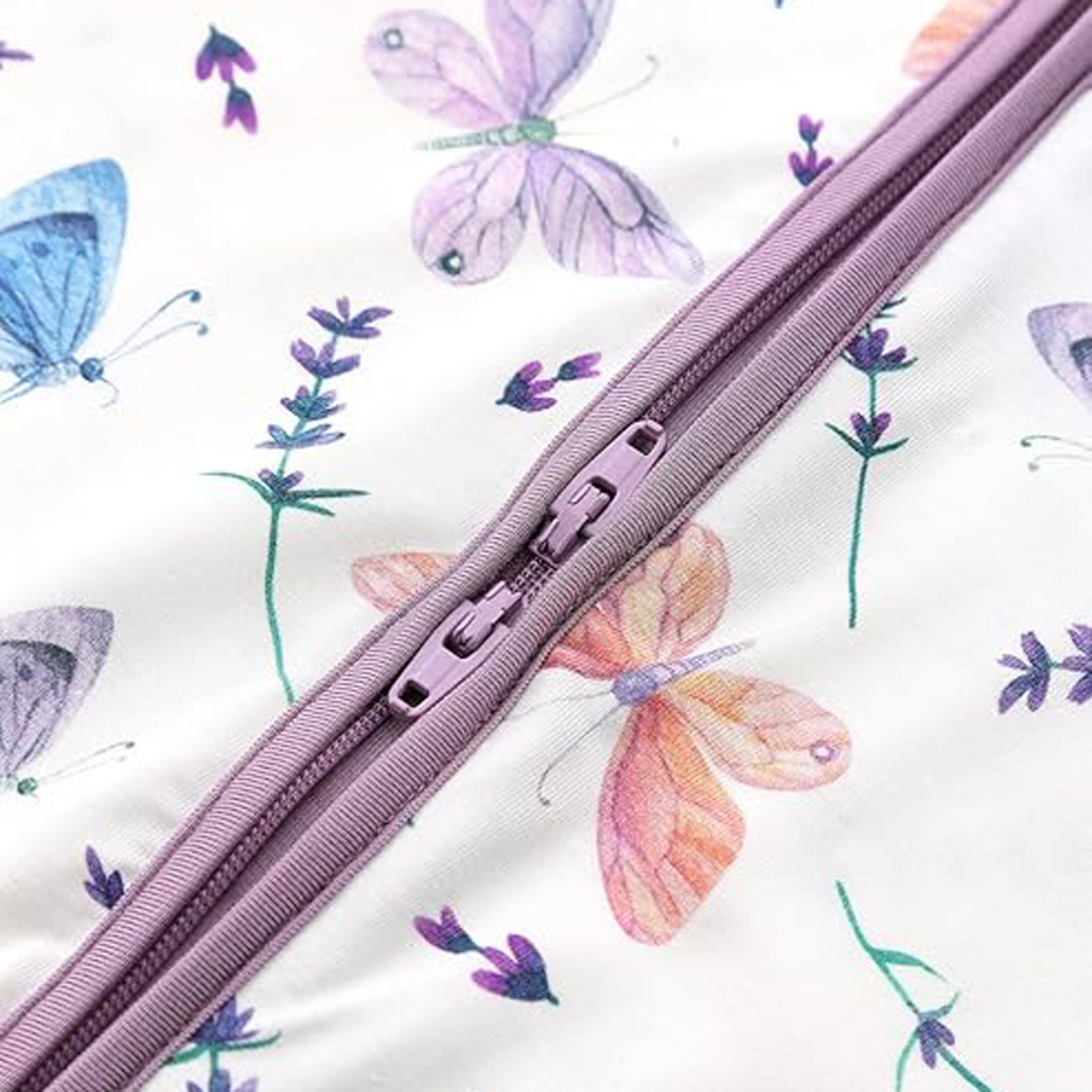 Zip Romper Pajamas Purple Butterfly