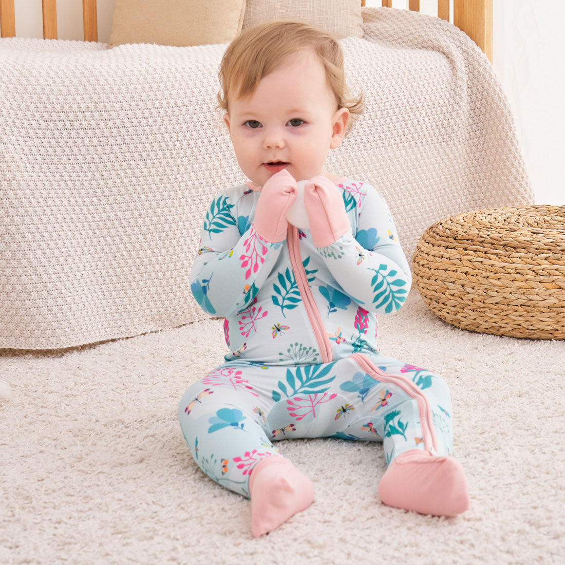 Zip Romper Pajamas Wild Flower