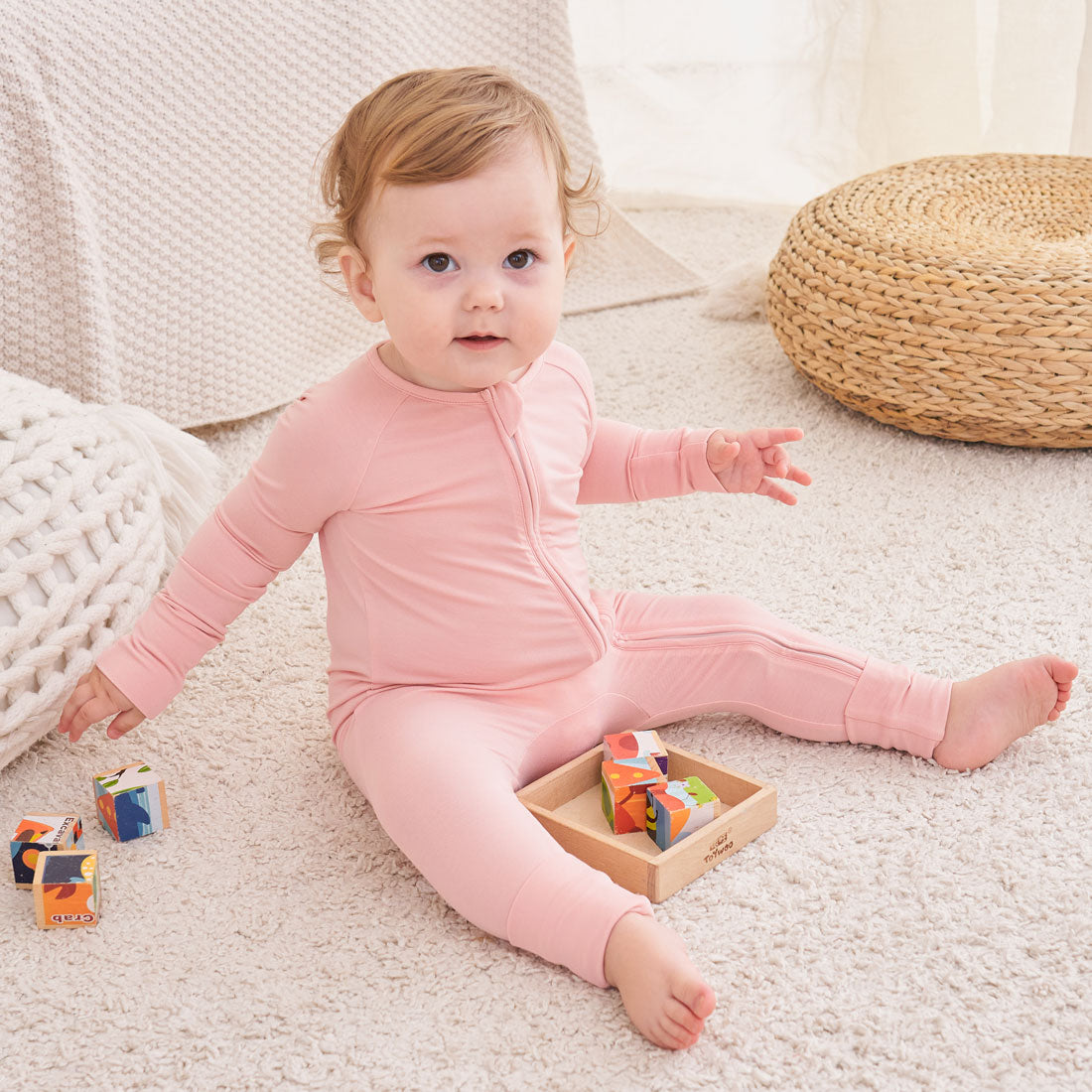 Zip Romper Pajamas Pink