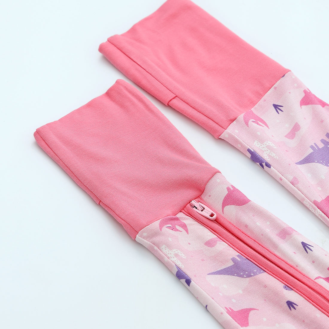 Zip Romper Pajamas Pink Dinosaur