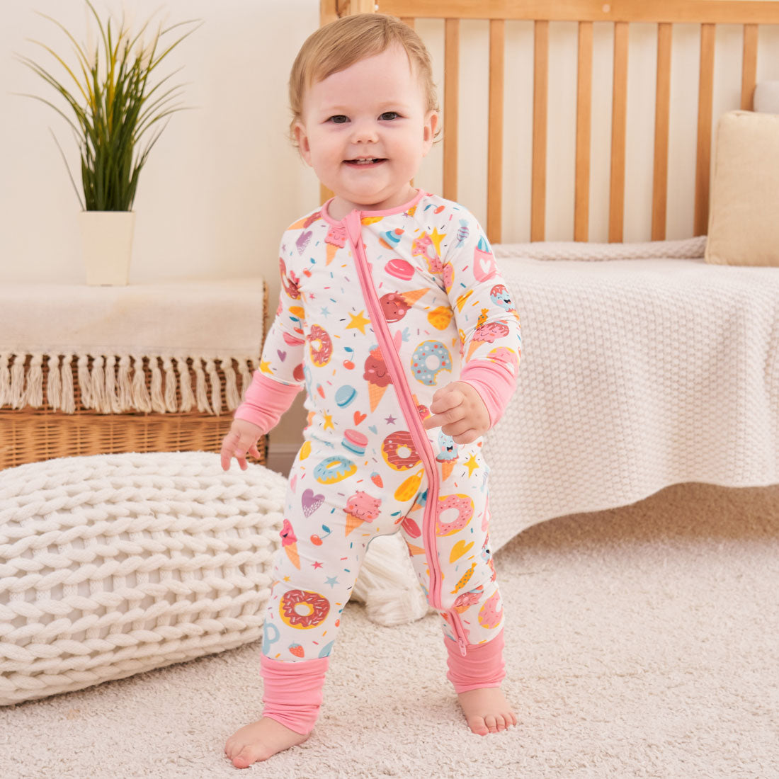 Zip Romper Pajamas Ice Cream