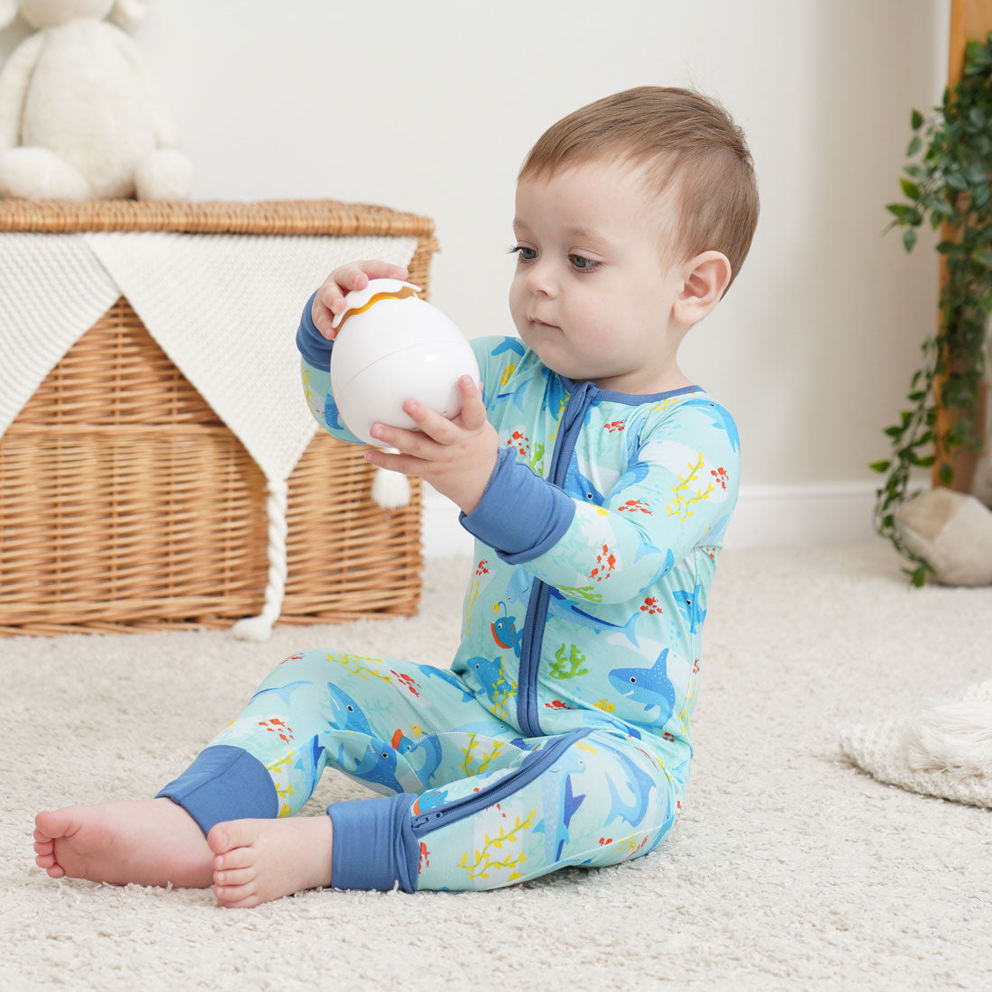 Zip Romper Pajamas Sharks