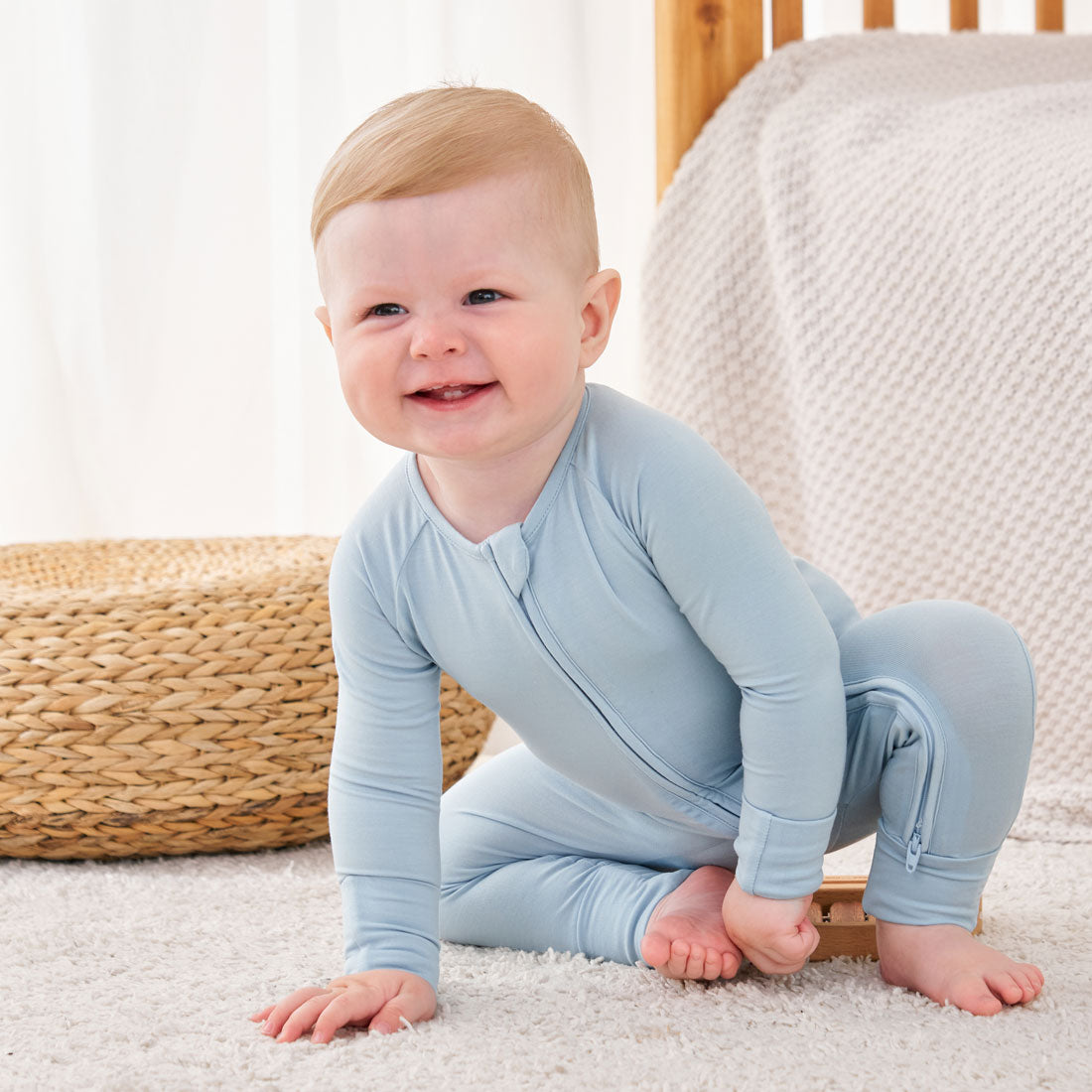 Zip Romper Pajamas Blue