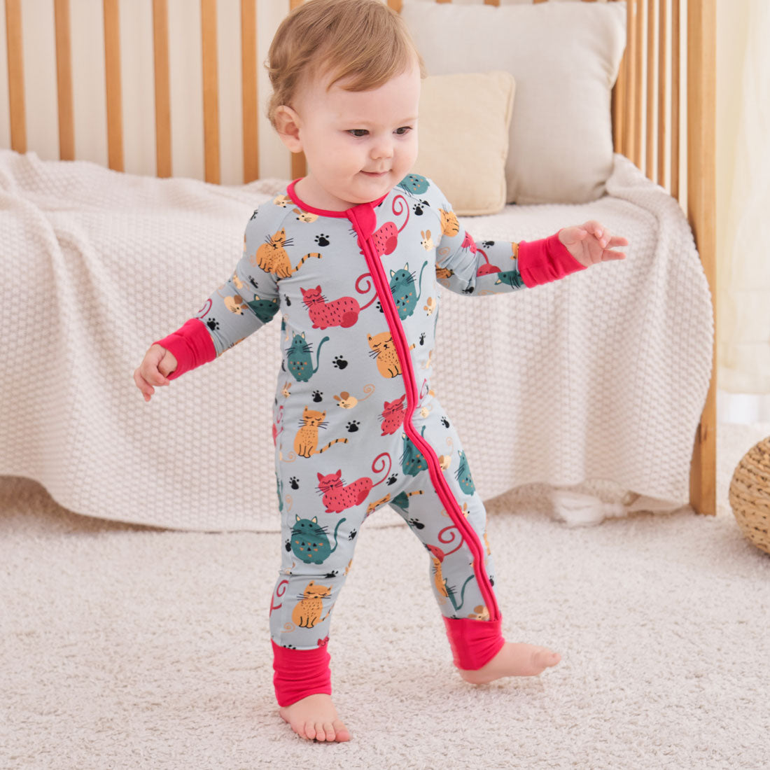 Zip Romper Pajamas Cats