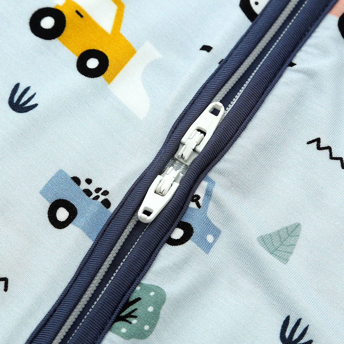 Zip Romper Pajamas Construction Vehicle