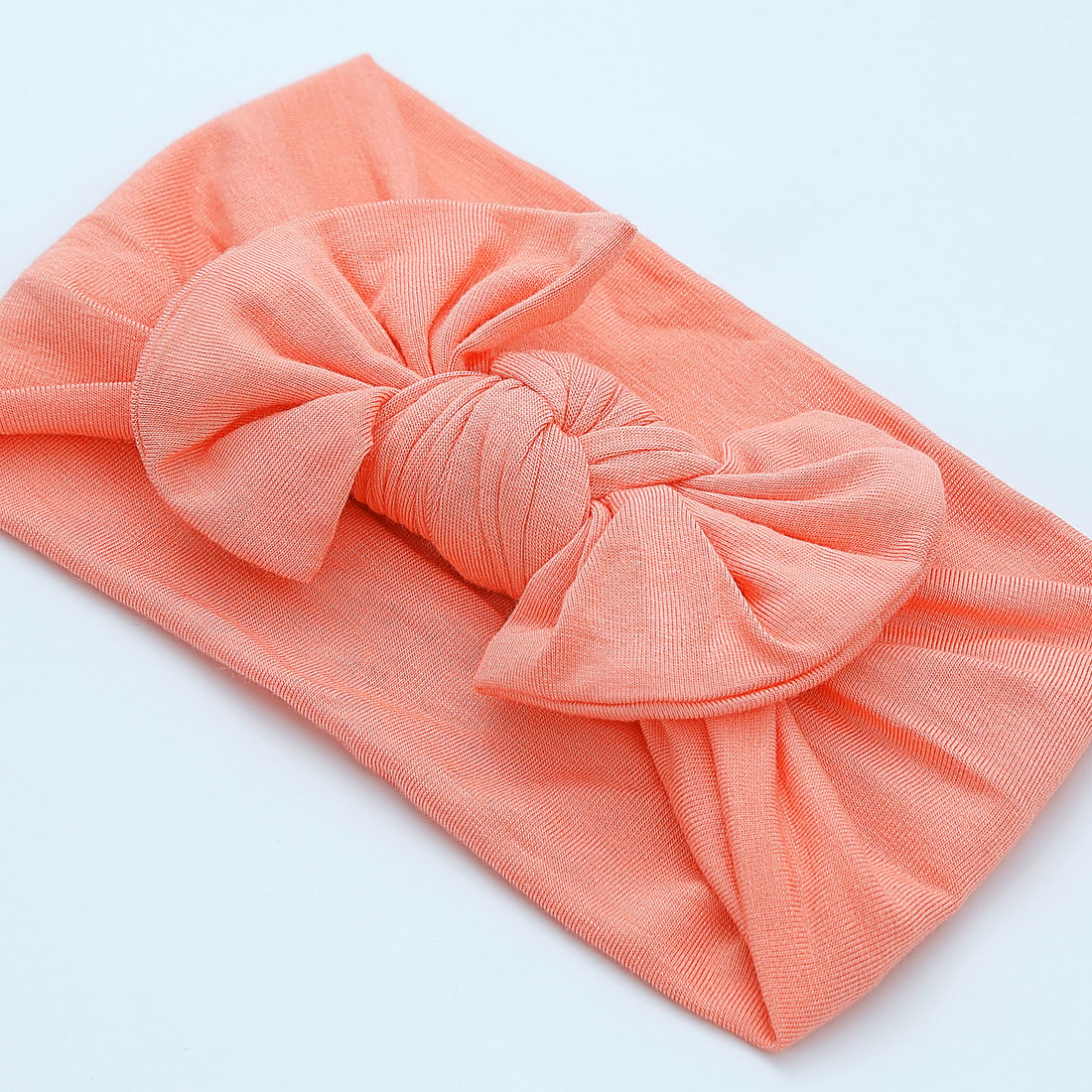 Bamboo Newborn Baby Knotted Gown and Headband Set Coral Pink