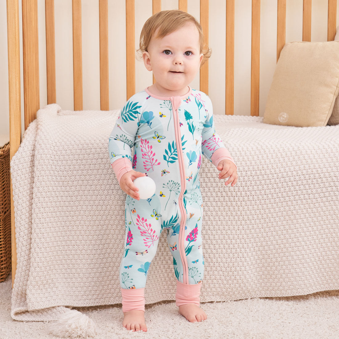 Zip Romper Pajamas Wild Flower