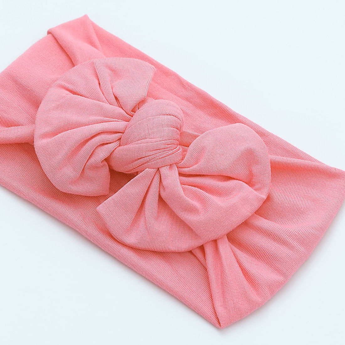 Bamboo Newborn Baby Knotted Gown and Headband Set Hot Pink