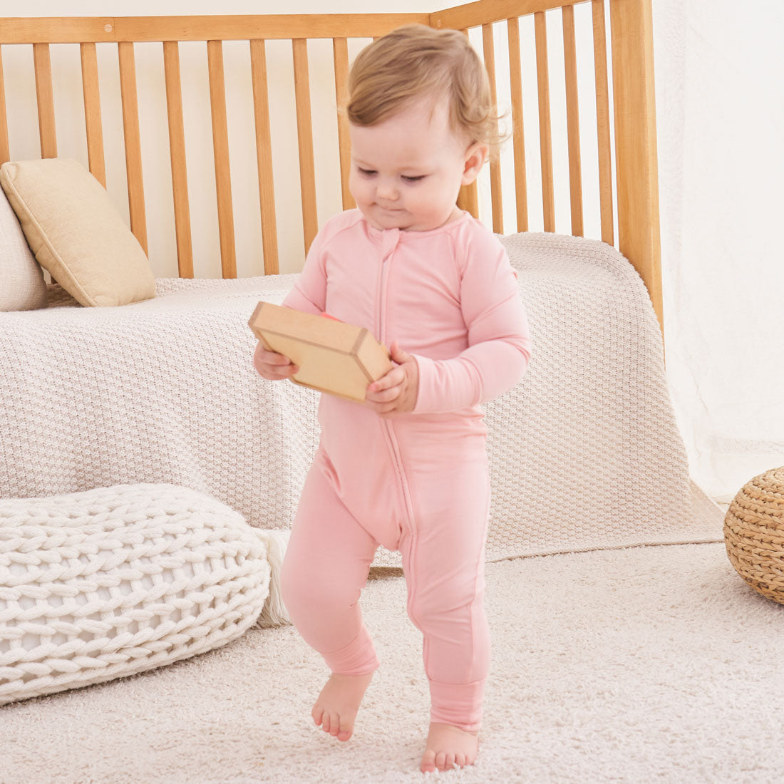 Zip Romper Pajamas Pink