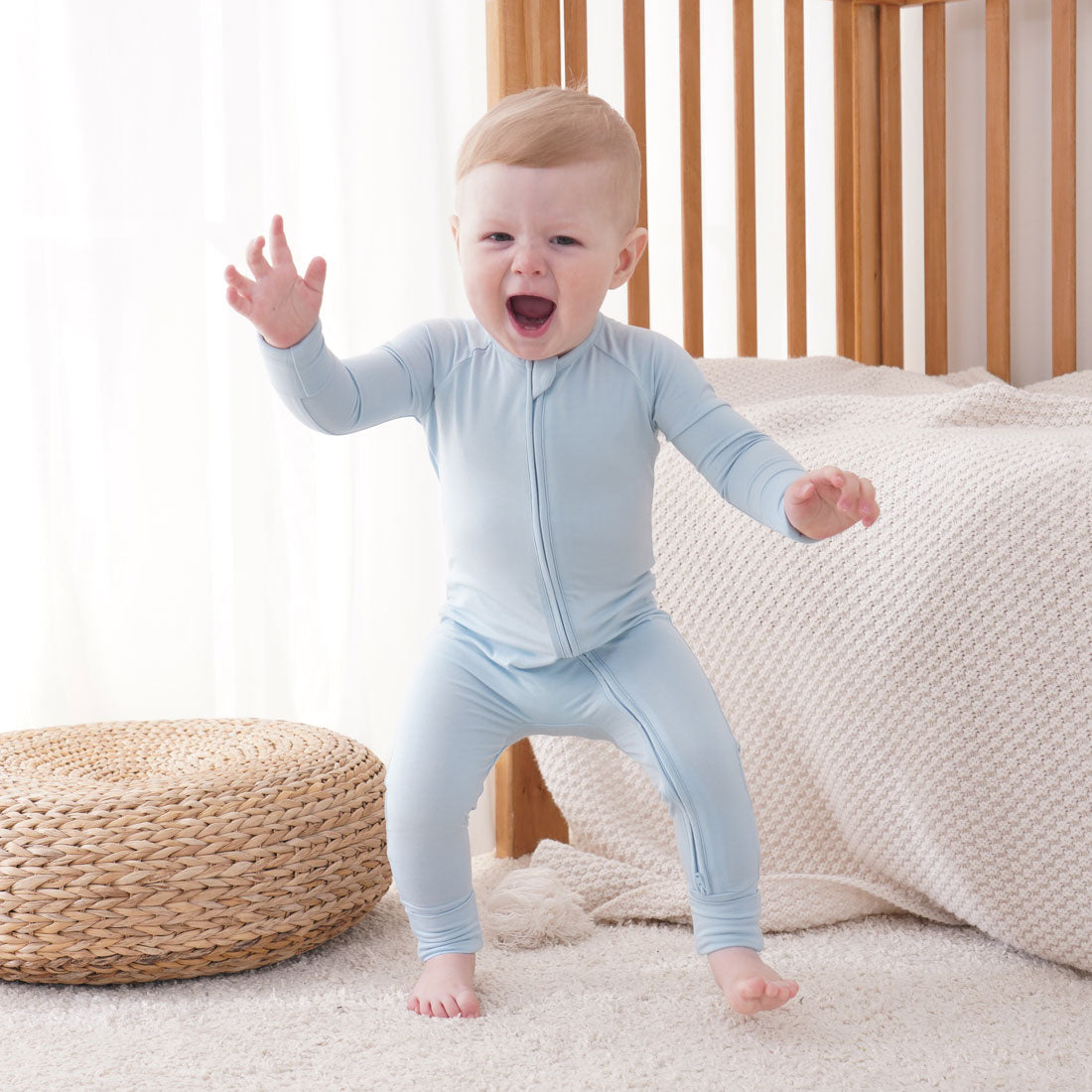 Zip Romper Pajamas Blue