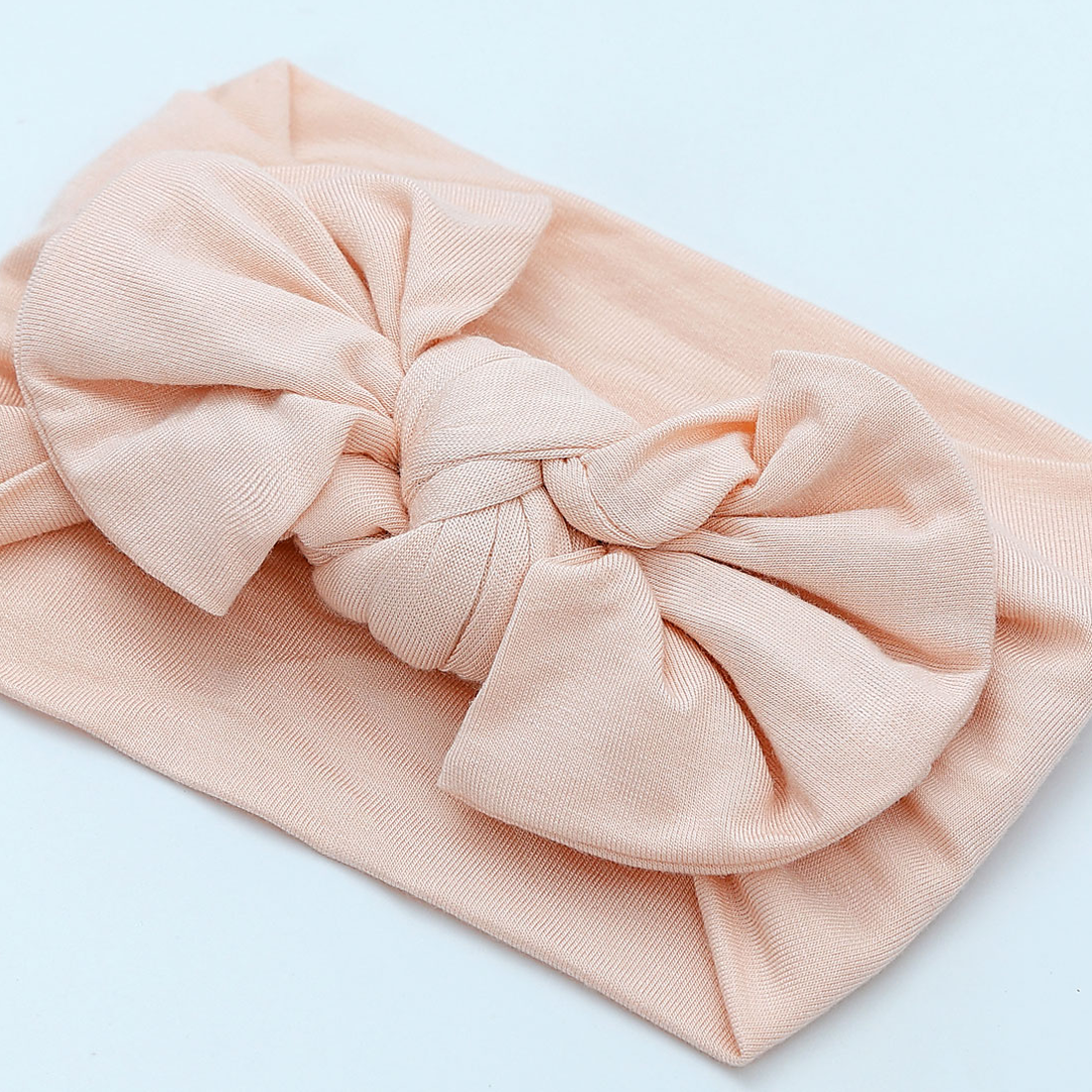 Bamboo Newborn Baby Knotted Gown and Headband Set Light Pink