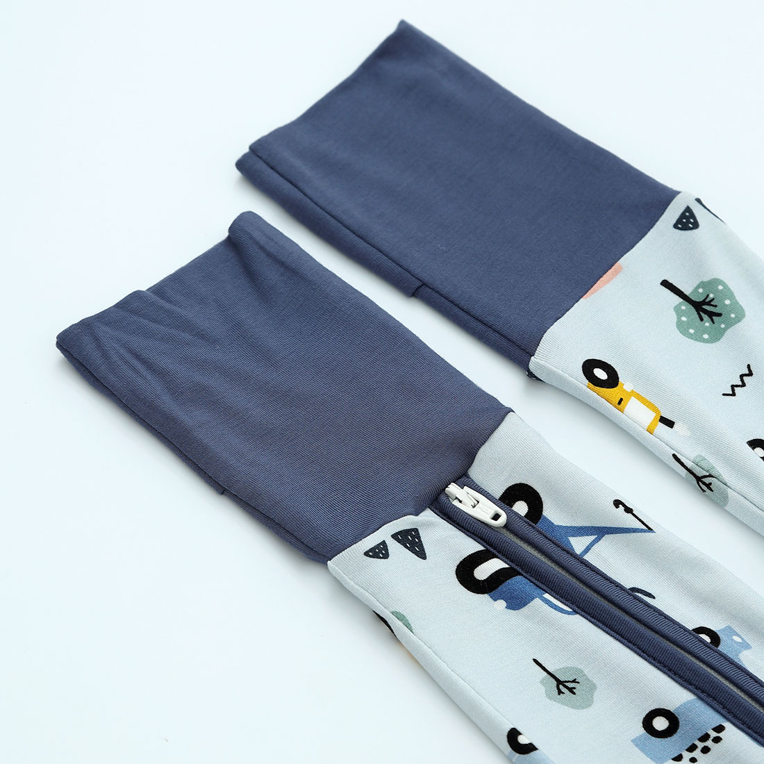 Zip Romper Pajamas Construction Vehicle