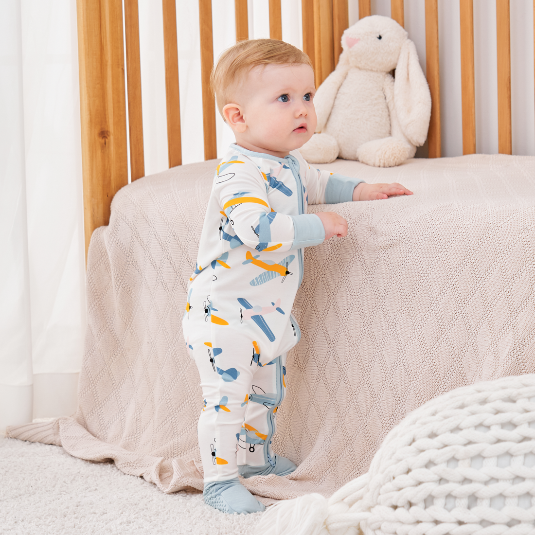 Zip Romper Pajamas Plane