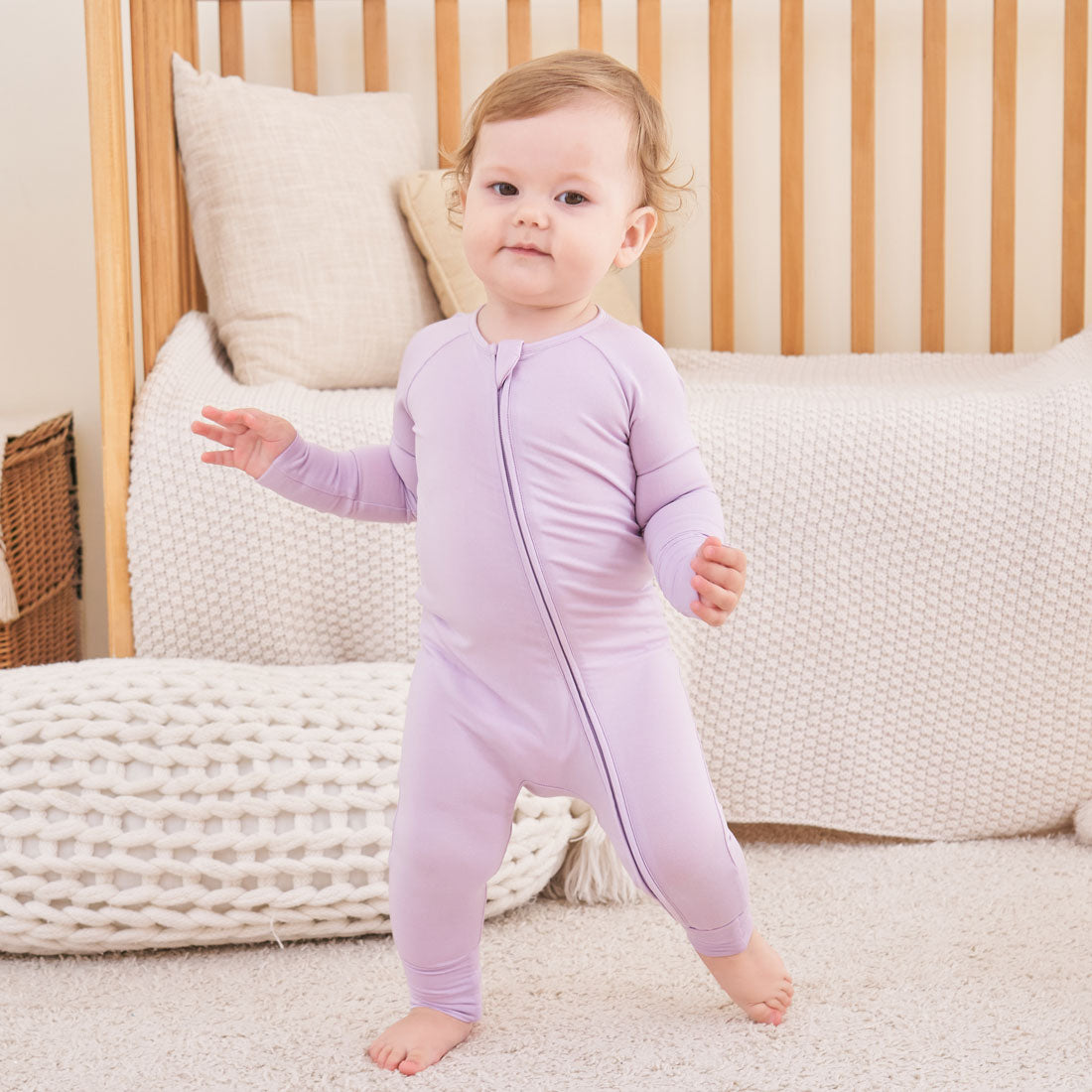 Zip Romper Pajamas Lilac