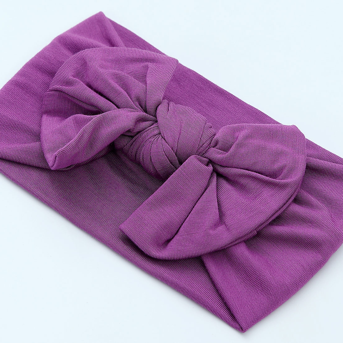 Bamboo Newborn Baby Knotted Gown and Headband Set Purple