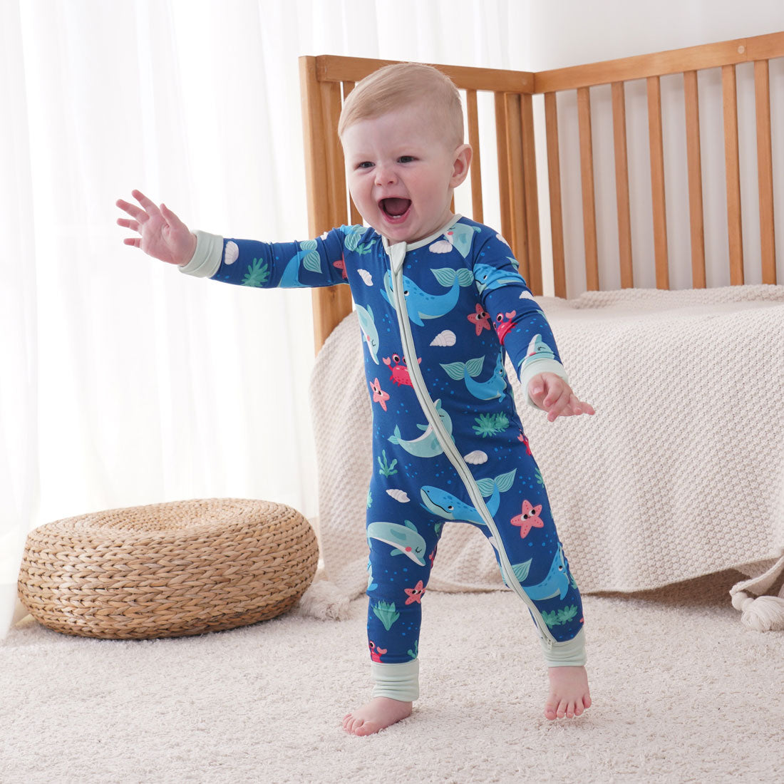 Zip Romper Pajamas Sea Creatures