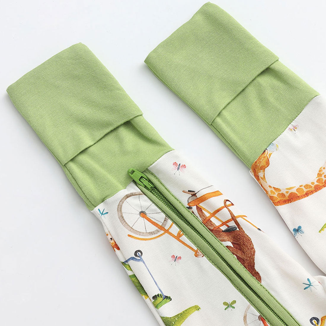 2-Pack Zip Rompers Alligator & Green