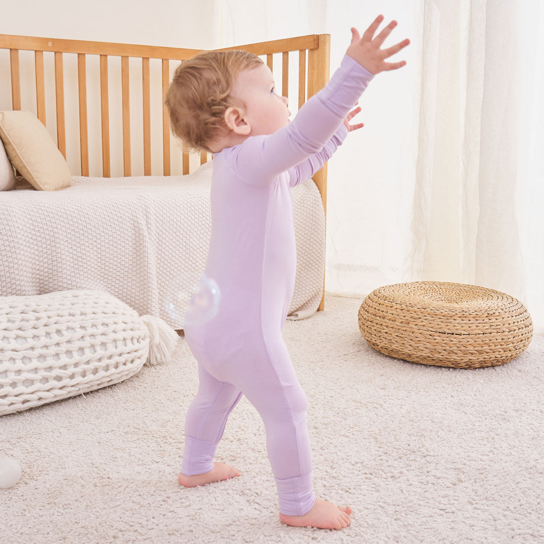 Zip Romper Pajamas Lilac