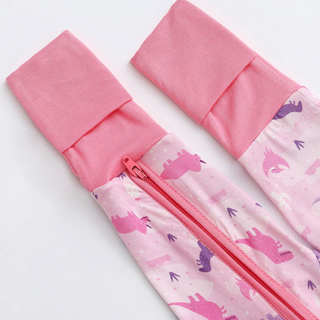 2-Pack Zip Rompers Dino & Pink