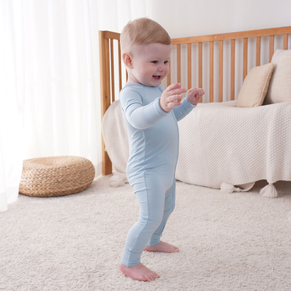 Zip Romper Pajamas Blue